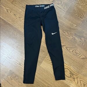 Nike Pro Black Leggings with White Swoosh